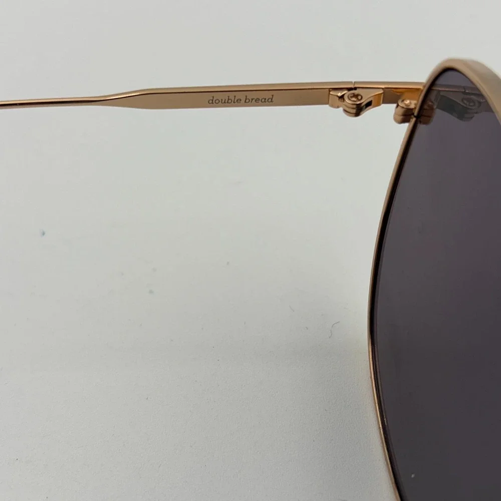 Gentle Monster Double Bread Sunglasses Gold Round Tinted + Case